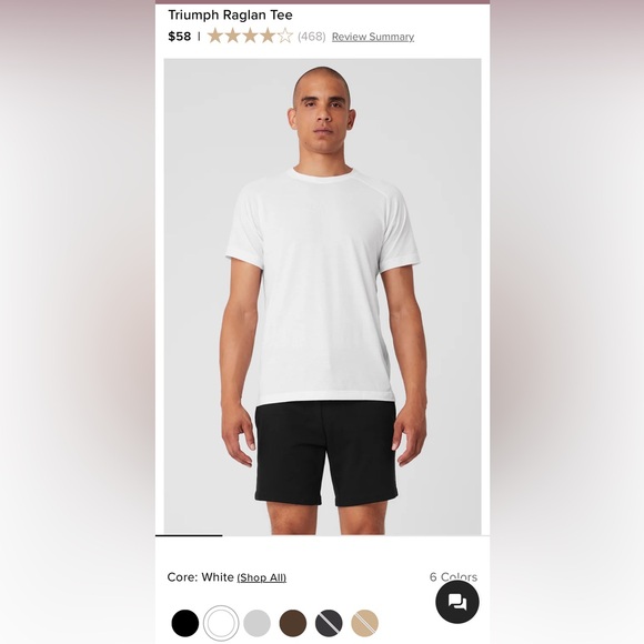 ALO Yoga Triumph Men's White T-Shirt - Picture 3 of 4